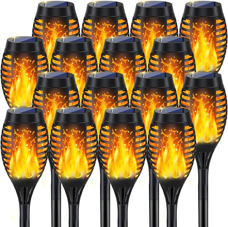 MIUSIKIT 16Pack Outdoor Solar Lights for Yard, Solar Flame Lights for Outdoor Decorations, Pathway Light Outside Waterproof, Luces Solares para Exteriores for Outside Porch Path Lighting Decor Art - Image 1